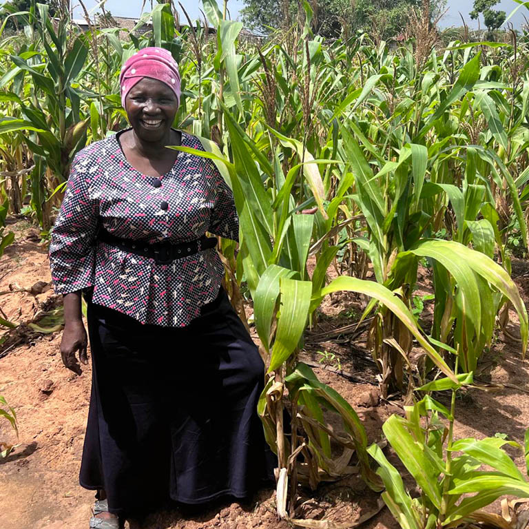 African woman in a corn field